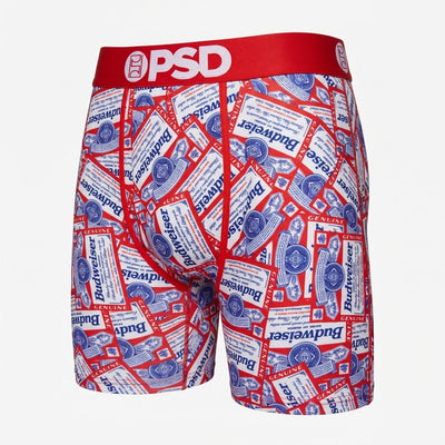 🍺 PSD Budweiser Label Graphic Boxer Briefs – Red Men’s Underwear ❤️ - MASTERPIECE