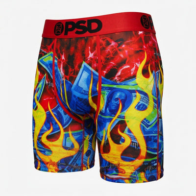 🔥 PSD Money & Flame Graphic Boxer Briefs – Red Men’s Underwear 💵 - MASTERPIECE