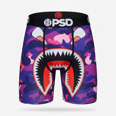 🦈💜 PSD Purple Shark Camo Compression Boxer Briefs | Performance Athletic Underwear 🔥 - MASTERPIECE