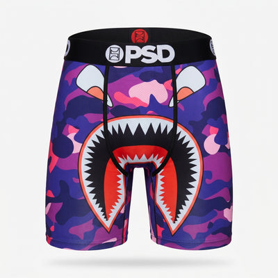 🦈💜 PSD Purple Shark Camo Compression Boxer Briefs | Performance Athletic Underwear 🔥 - MASTERPIECE