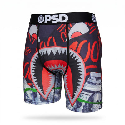 ❤️ PSD Red Shark & Money Graphic Boxer Briefs – Bold Men’s Underwear 💵 - MASTERPIECE