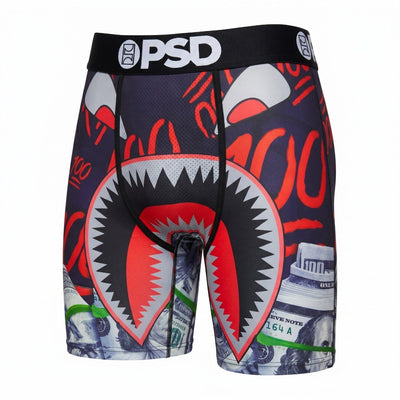 ❤️ PSD Red Shark & Money Graphic Boxer Briefs – Bold Men’s Underwear 💵 - MASTERPIECE
