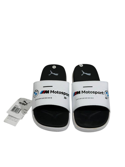 PUMA BMW M Motorsport Slide Sandals – White & Black Edition ⚪⚫🏁 - MASTERPIECE