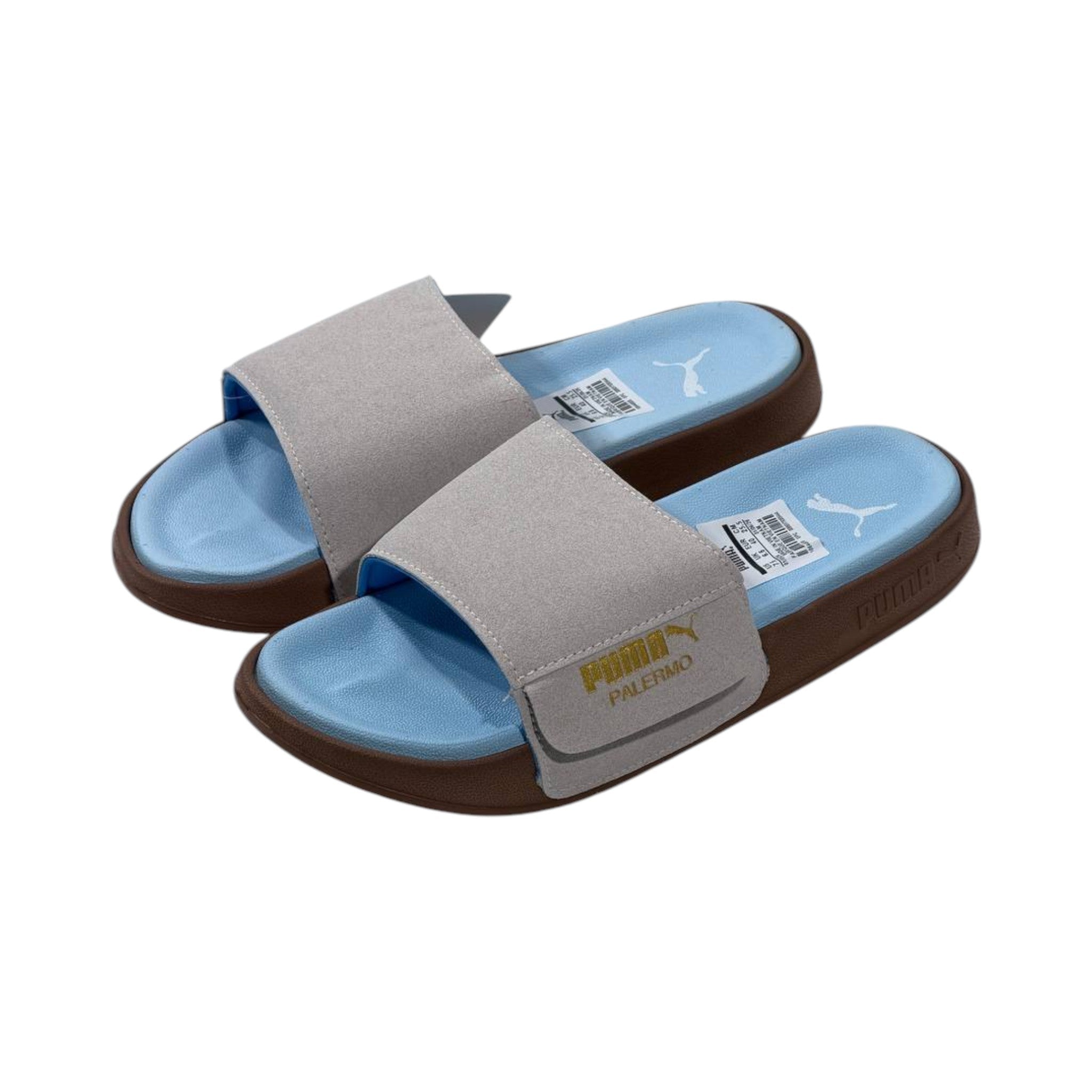 💙 Puma Palermo Comfort Slides – Sky Blue & Grey Summer Edition - MASTERPIECE