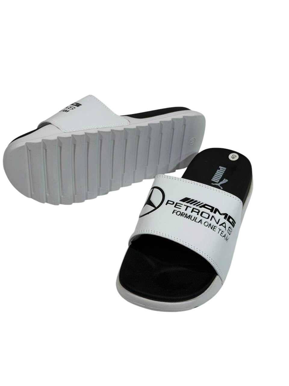 PUMA x AMG PETRONAS Slide Sandals – White Edition ⚡🏁 - MASTERPIECE