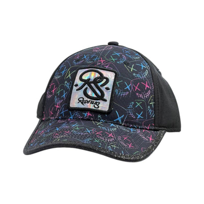 🧢 Redfills Neon Sketch Cap | Holographic Patch Streetwear Edition 🌈🔥 - MASTERPIECE