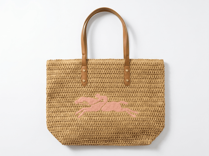 🌸 Riviera Woven Beach Tote Bag – Blush Pink Edition 🌸 - MASTERPIECE