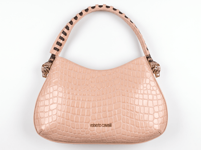 Roberto Cavalli Croc-Embossed Leather Hobo Shoulder Bag – Blush Pink - MASTERPIECE