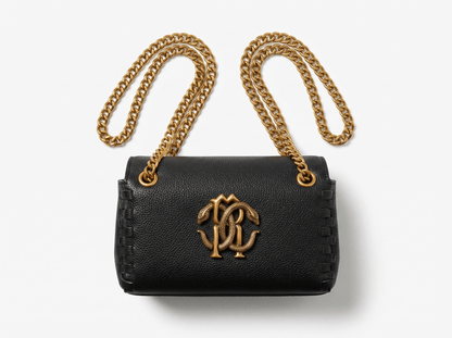 🖤 Roberto Cavalli Monogram Chain Shoulder Bag – Black Luxury Edition ✨ - MASTERPIECE
