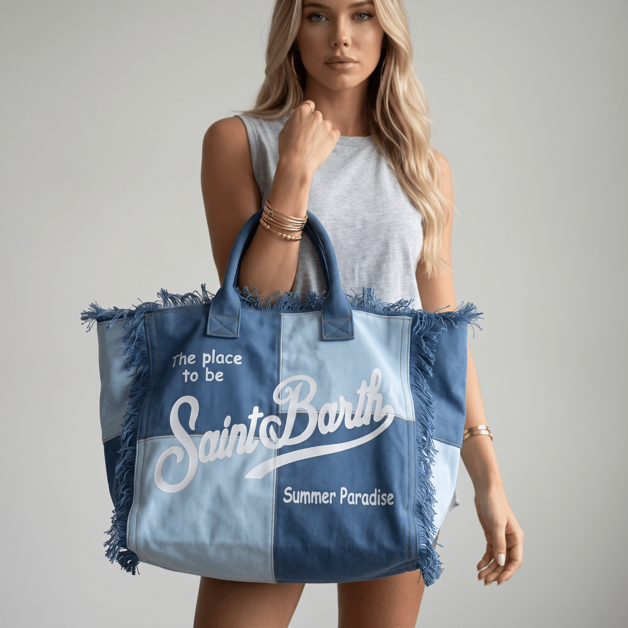 💙 Saint Barth Summer Paradise Tote Bag | Luxury Beach Shopper 🏖️ - MASTERPIECE