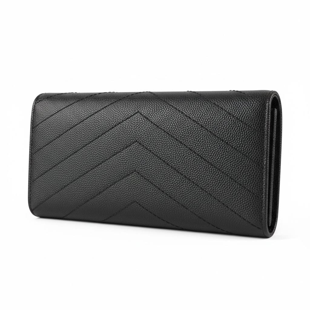 Saint Laurent Inspired Black Envelope Wallet 🖤✨ Luxury YSL Style Women’s Long Wallet - MASTERPIECE