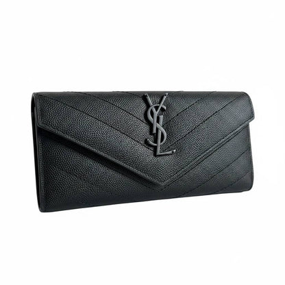 Saint Laurent Inspired Black Envelope Wallet 🖤✨ Luxury YSL Style Women’s Long Wallet - MASTERPIECE