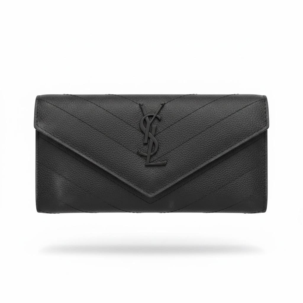 Saint Laurent Inspired Black Envelope Wallet 🖤✨ Luxury YSL Style Women’s Long Wallet - MASTERPIECE
