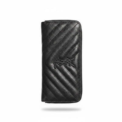 Saint Laurent Inspired Black Quilted Zip Wallet 🖤✨ Luxury YSL Style Long Wallet - MASTERPIECE