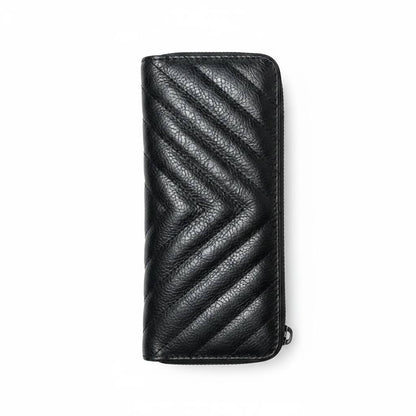 Saint Laurent Inspired Black Quilted Zip Wallet 🖤✨ Luxury YSL Style Long Wallet - MASTERPIECE