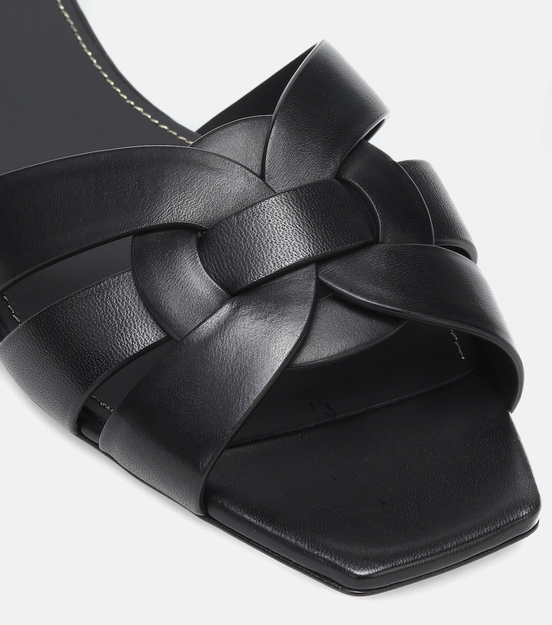 SAINT LAURENT Interlaced Leather Slides 🖤✨ | Minimal Luxury Essential - MASTERPIECE
