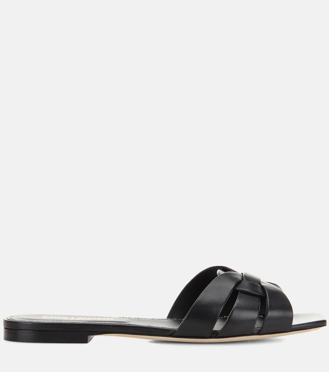 SAINT LAURENT Interlaced Leather Slides 🖤✨ | Minimal Luxury Essential - MASTERPIECE