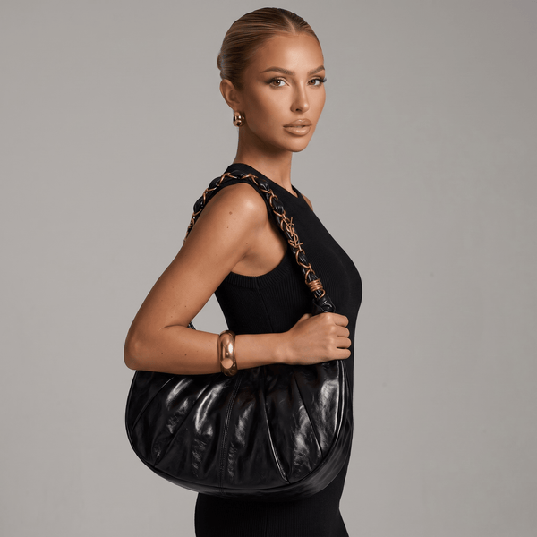 🖤 Saint Laurent Jamie Ruched Hobo Bag – Black Leather Statement Edition ✨