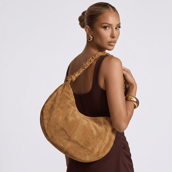 🤎 Saint Laurent Le 5 À 7 Suede Hobo Bag – Camel Luxury Edition ✨