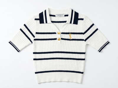 🤍 Saint Laurent Nautical Knit Polo Top - MASTERPIECE
