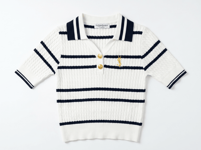 🤍 Saint Laurent Nautical Knit Polo Top - MASTERPIECE
