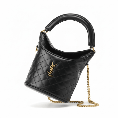 Saint Laurent Quilted Leather Bucket Bag with Gold Chain - MASTERPIECE