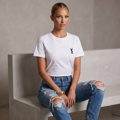 Saint Laurent White Logo T-Shirt 🤍✨🖤 - MASTERPIECE