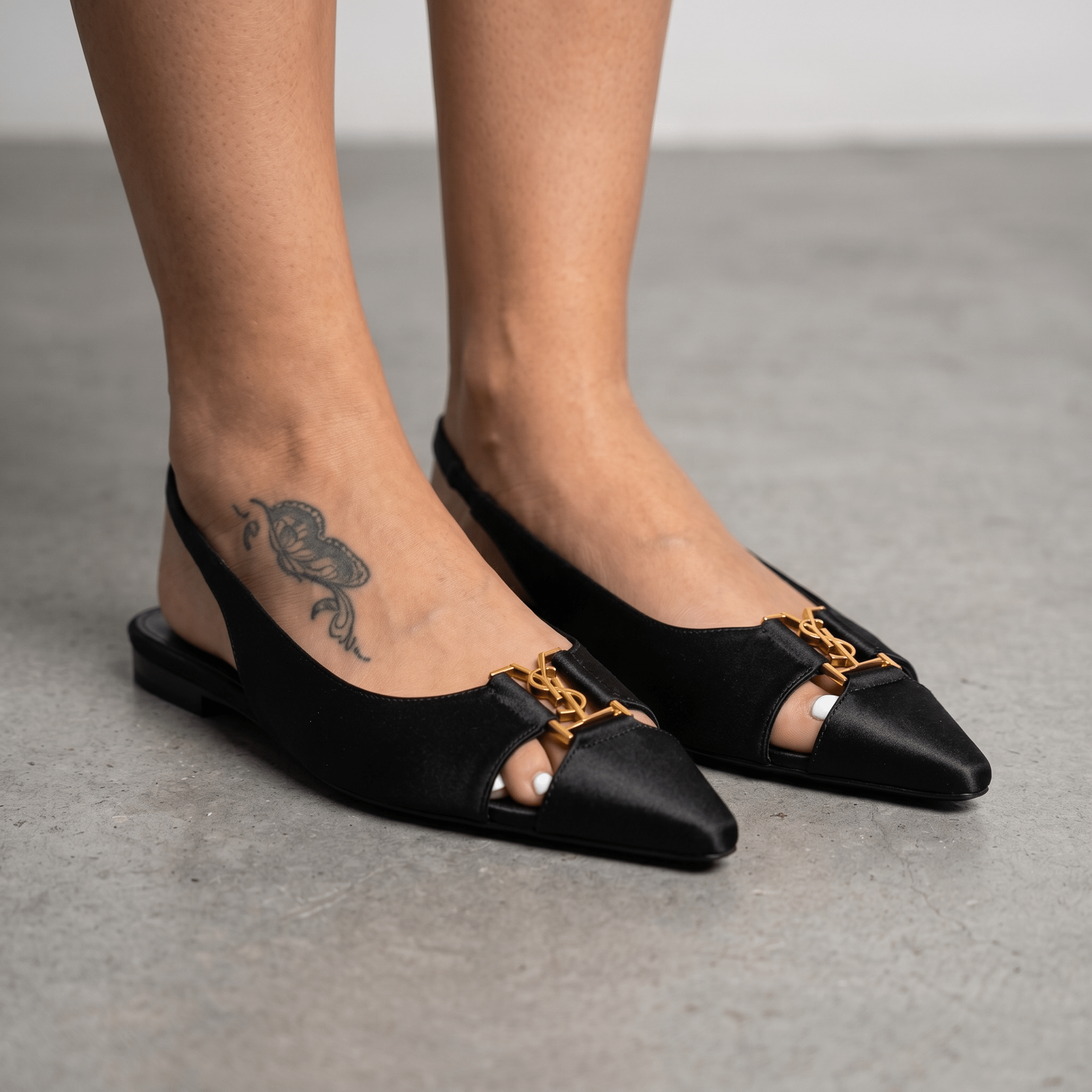 Saint Laurent YSL Slingback Flats 🖤✨ - MASTERPIECE