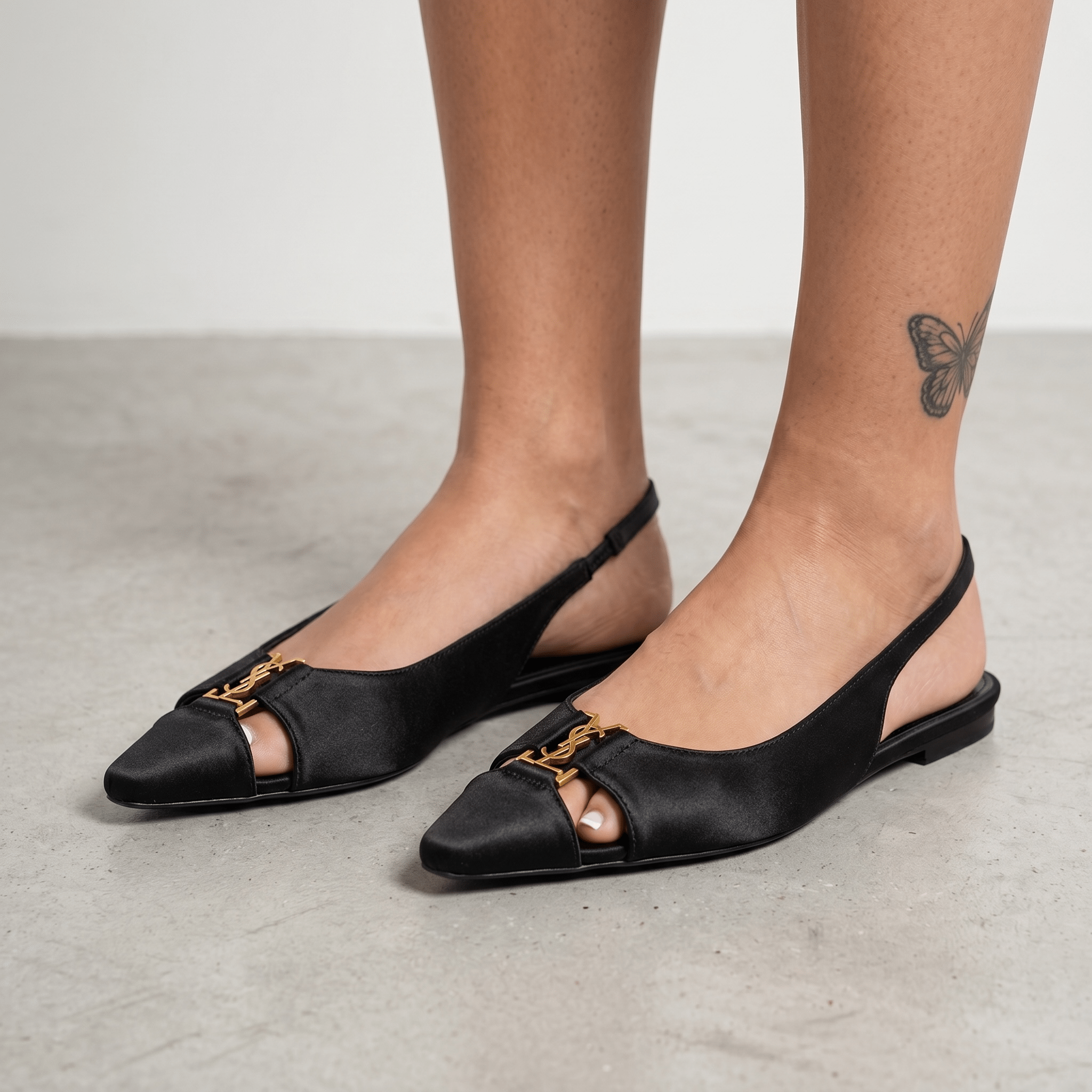 Saint Laurent YSL Slingback Flats 🖤✨ - MASTERPIECE