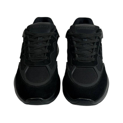 Salvatore Ferragamo All Black Sneakers – Luxury Modern Comfort Trainers 🖤👟 - MASTERPIECE