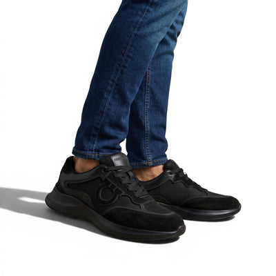 Salvatore Ferragamo All Black Sneakers – Luxury Modern Comfort Trainers 🖤👟 - MASTERPIECE