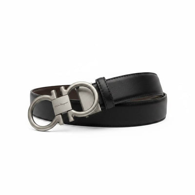 ✨ Salvatore Ferragamo Gancini Reversible Leather Belt 115CM – Black & Brown - MASTERPIECE