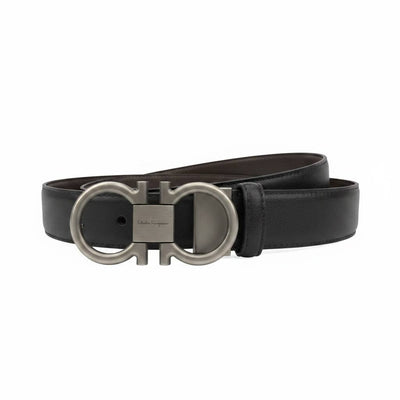 ✨ Salvatore Ferragamo Gancini Reversible Leather Belt 115CM – Black & Brown - MASTERPIECE