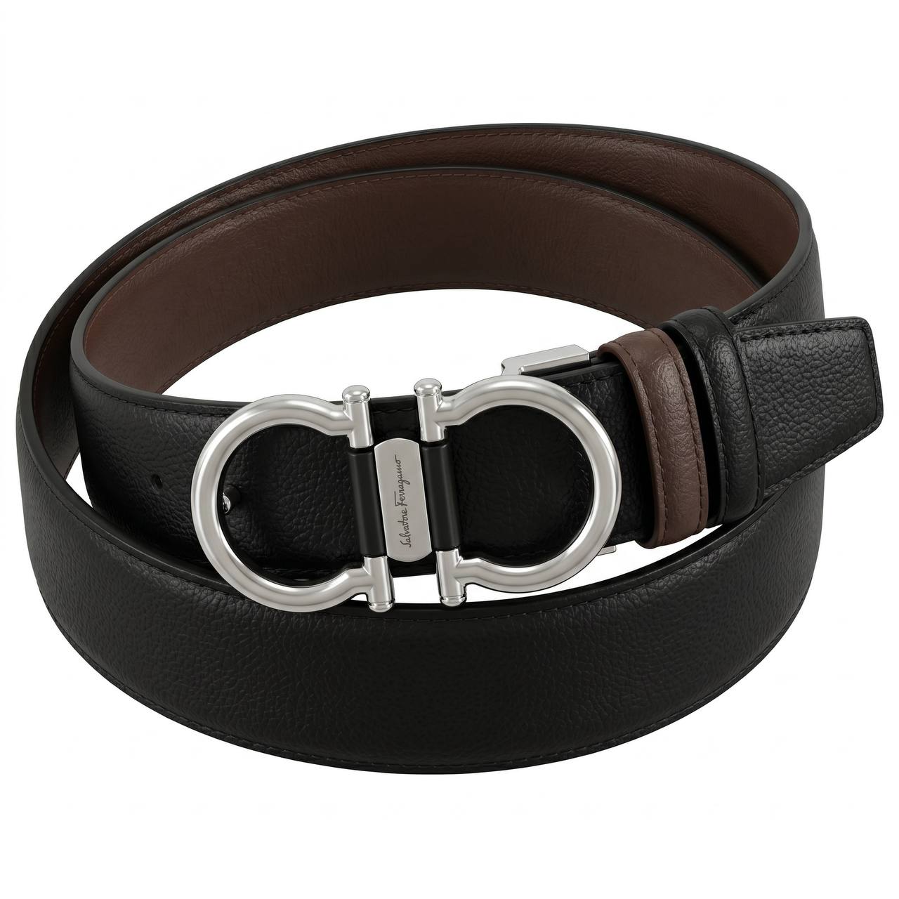 Salvatore Ferragamo Gancini Reversible Leather Belt – Black & Brown | 115 CM 🖤🤎✨ - MASTERPIECE