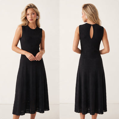SANDRO Knit Midi Dress – Black - MASTERPIECE