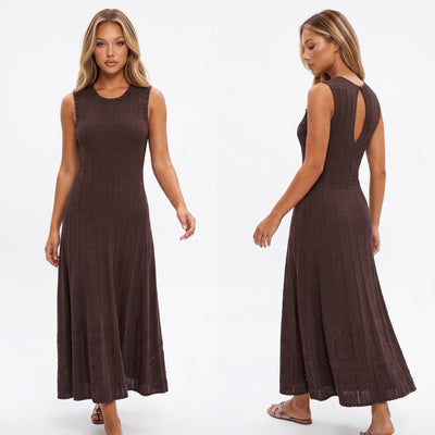 SANDRO Knit Midi Dress – Chocolate 🍫 - MASTERPIECE
