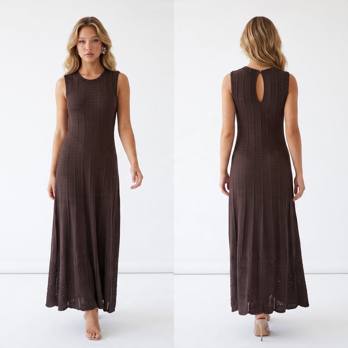 SANDRO Knit Midi Dress – Chocolate 🍫 - MASTERPIECE