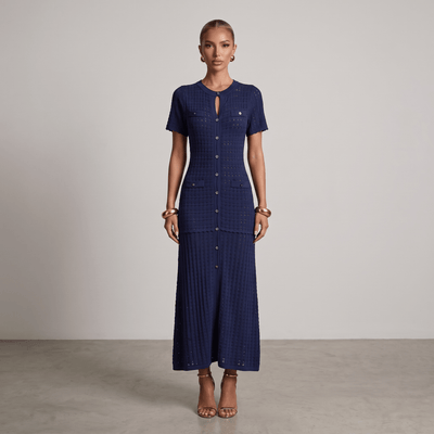 💙 Sandro Textured Knit Maxi Dress - MASTERPIECE