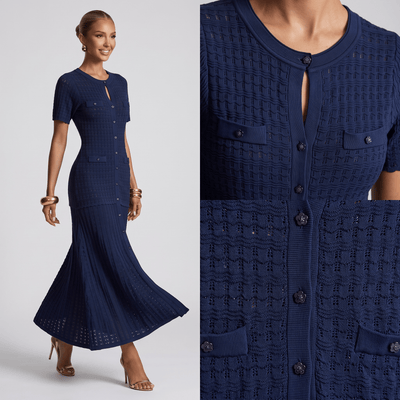 💙 Sandro Textured Knit Maxi Dress - MASTERPIECE