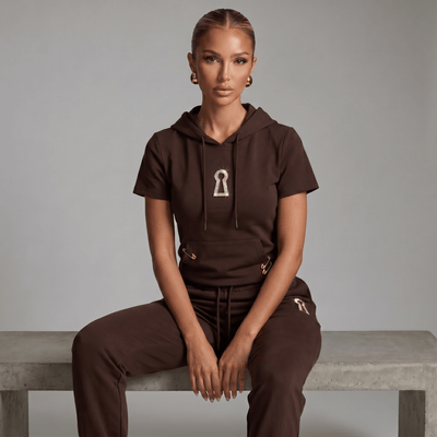 Schiaparelli Chocolate Brown Keyhole Tracksuit Set 🤎🔑✨🔥 - MASTERPIECE