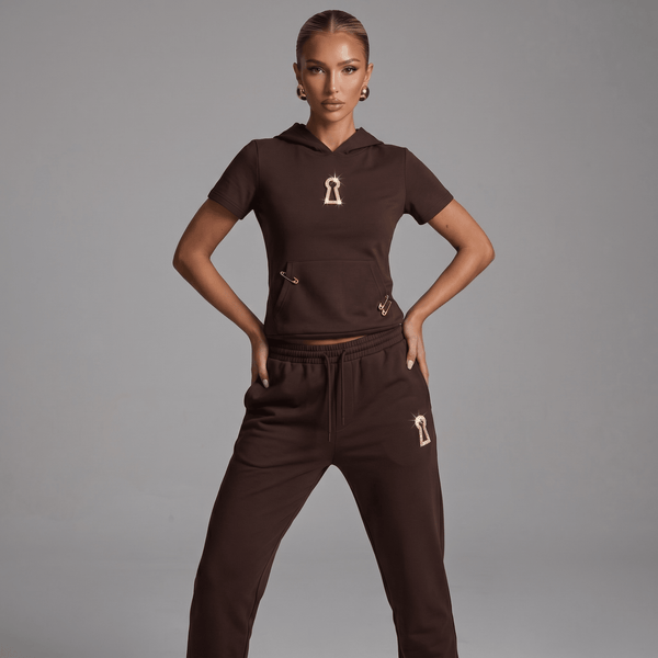 Schiaparelli Chocolate Brown Keyhole Tracksuit Set 🤎🔑✨🔥