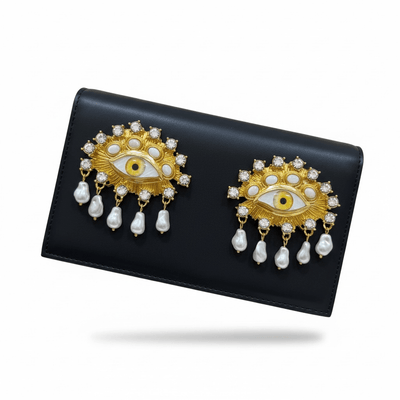 Schiaparelli Eye Embellished Black Clutch – Iconic Couture Statement 👁🖤 - MASTERPIECE