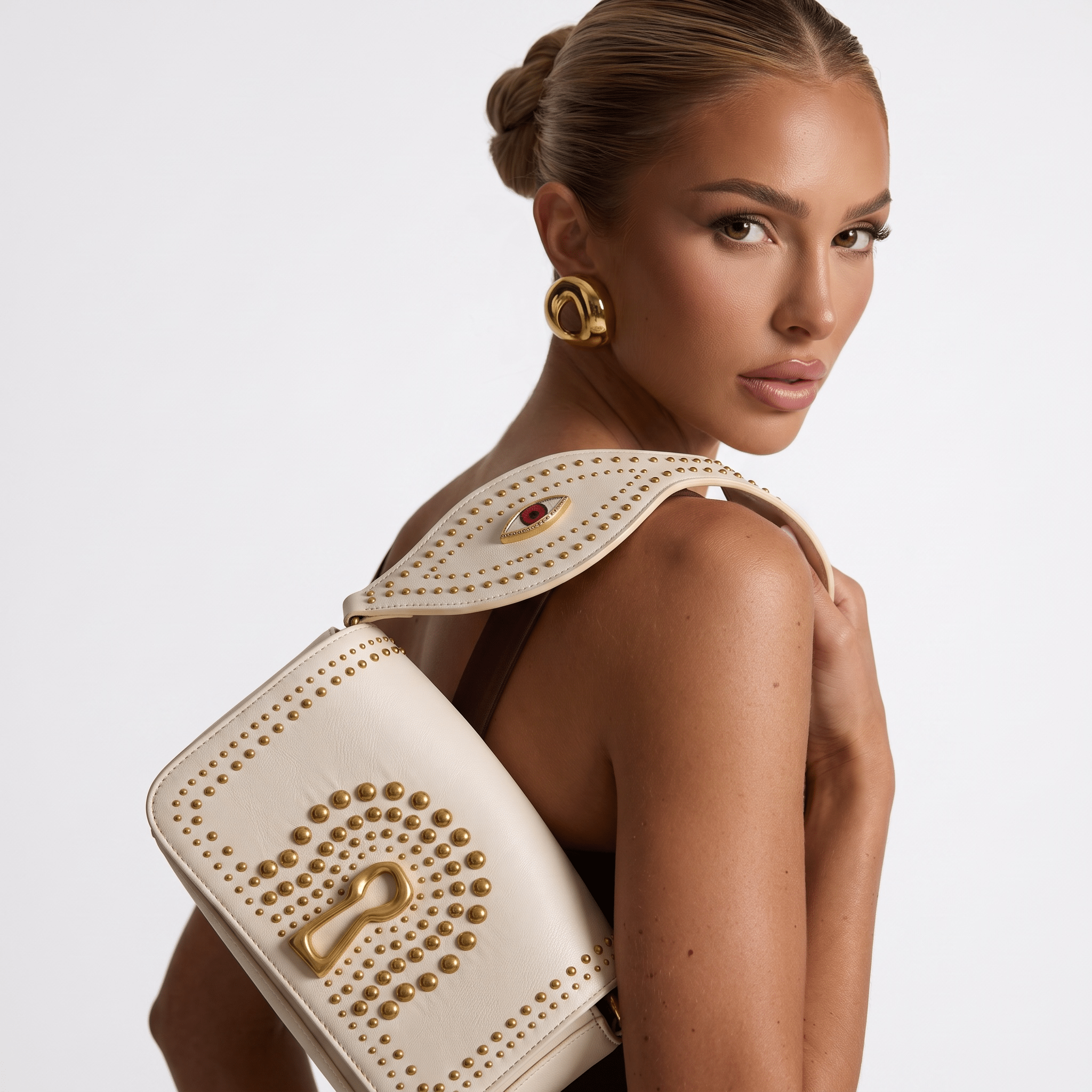 🤍 Schiaparelli Eye Studded Leather Crossbody Bag - MASTERPIECE
