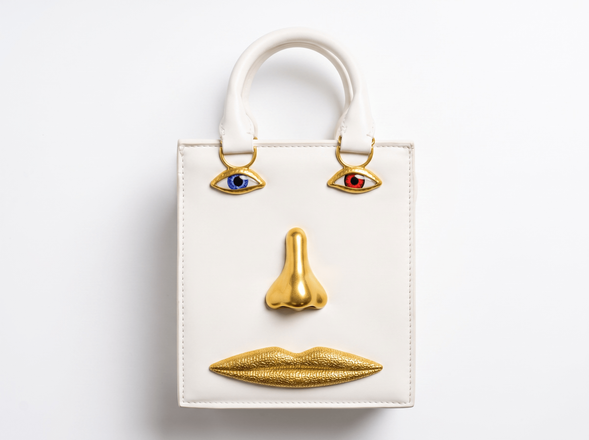 👜 Schiaparelli Face Mini Tote Bag – White - MASTERPIECE