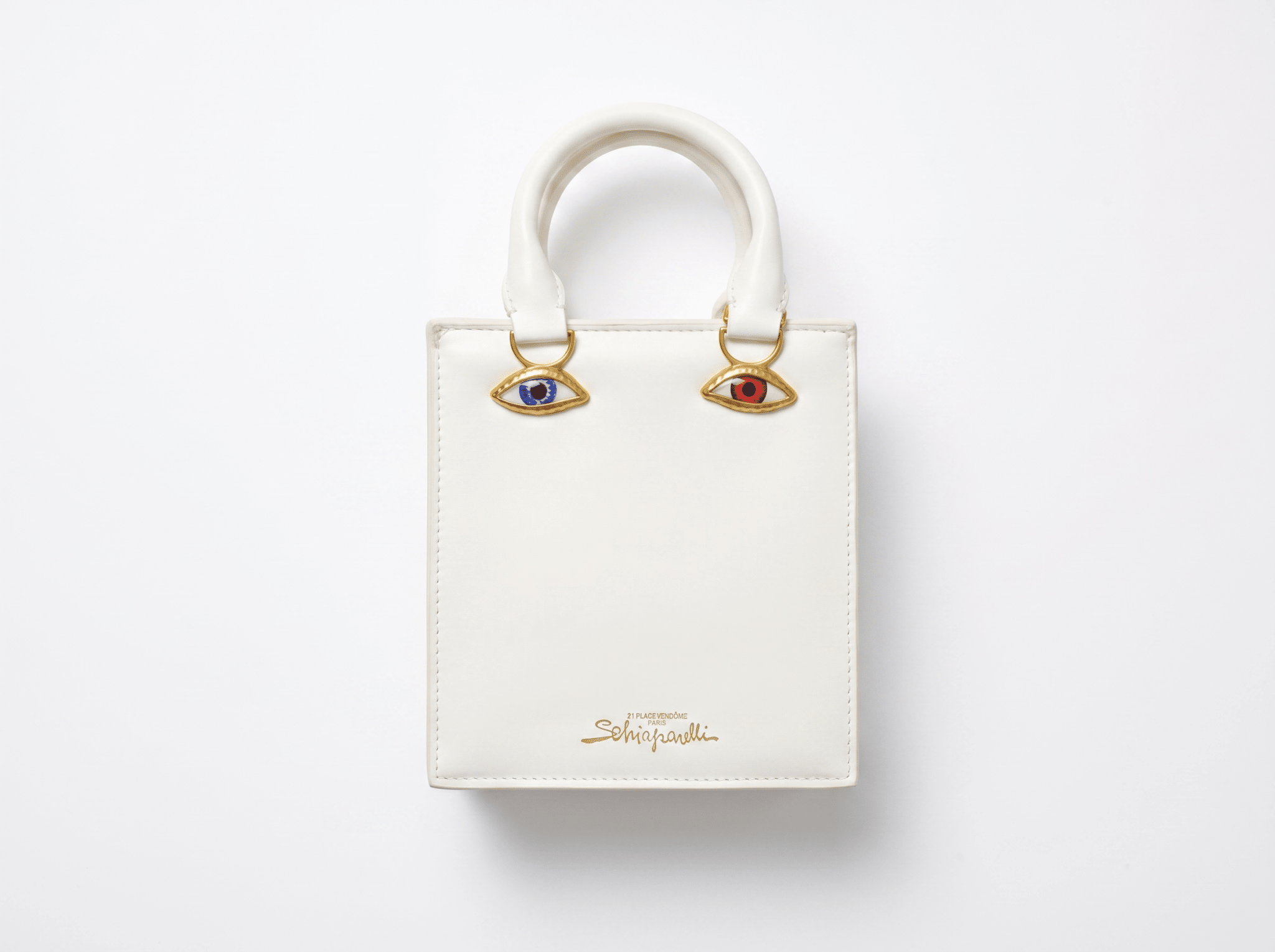 👜 Schiaparelli Face Mini Tote Bag – White - MASTERPIECE