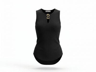 🖤 Schiaparelli Keyhole Ribbed Knit Tank Top - MASTERPIECE