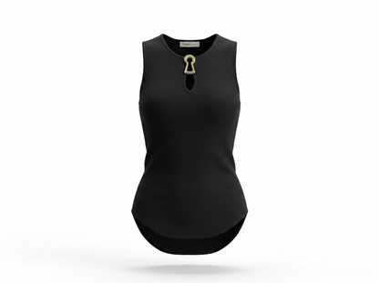 🖤 Schiaparelli Keyhole Ribbed Knit Tank Top - MASTERPIECE