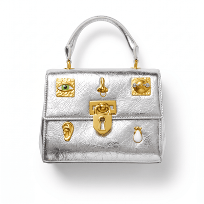 Schiaparelli medium Silver Top Handle – Metallic Statement 👜✨ - MASTERPIECE