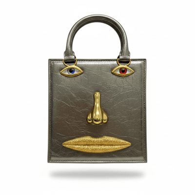 Schiaparelli Metallic Face Mini Tote – Champagne Gold Surreal Edition 👁✨ - MASTERPIECE
