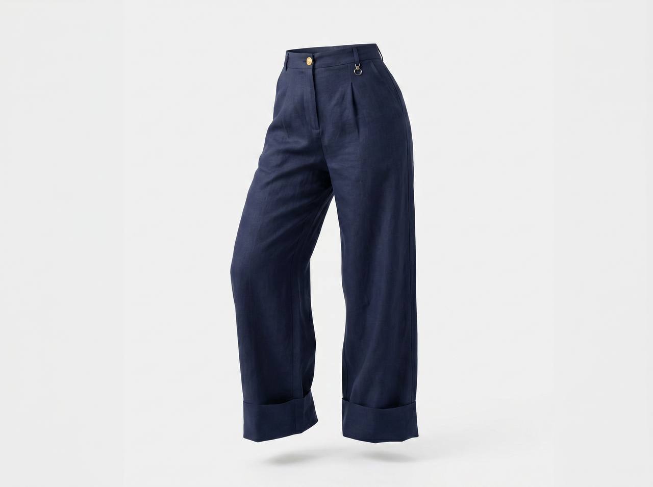 💙✨ Schiaparelli Navy Tailored Vest & Wide-Leg Pants Full Set - MASTERPIECE